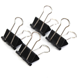 Diamond Binder Clip Pack of 12 ( Black ) size  19 mm