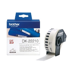 Brother Genuine DK-22210 (29mm X 30m) Continuous Paper Label Roll (Black on White, 29mm wide)