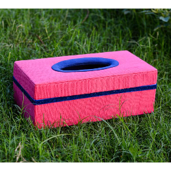 Jute tissue box holder