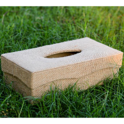 Jute tissue box holder