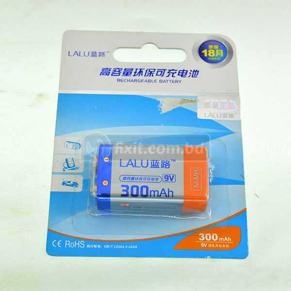 1 Pcs Packet 300mAh 9 Volts Rechargeable Battery Lalu Brand