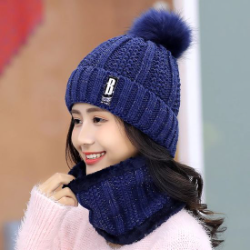 Women Winter Cap With Scarf