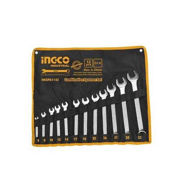 12PCS 6-32mm Combination Spanner Set Ingco Brand HKSPA1143