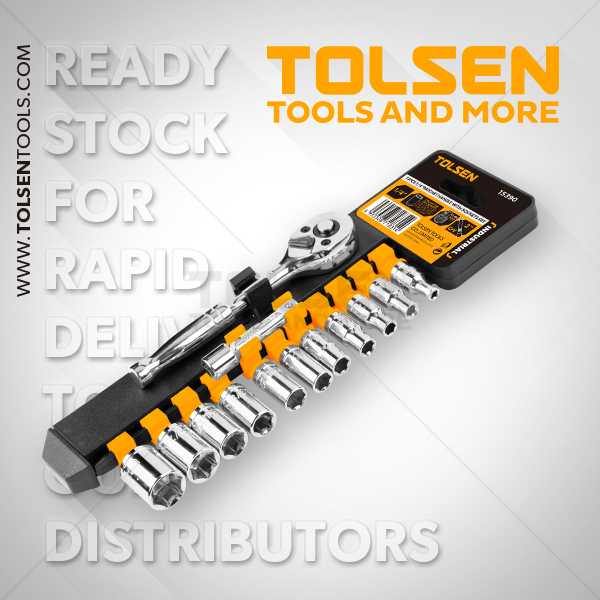 14Pcs 1-4″ Ratchet Handle With Sockets Set Tolsen Brand 15150