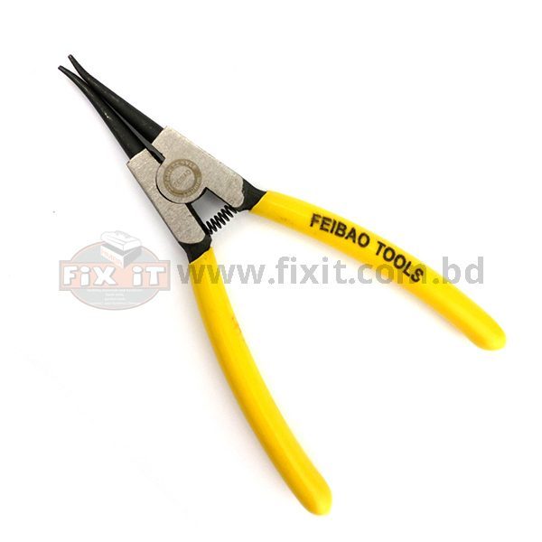 6 Inch Straight Circlip Plier with Yellow Color Rubber Handle Feibao Brand