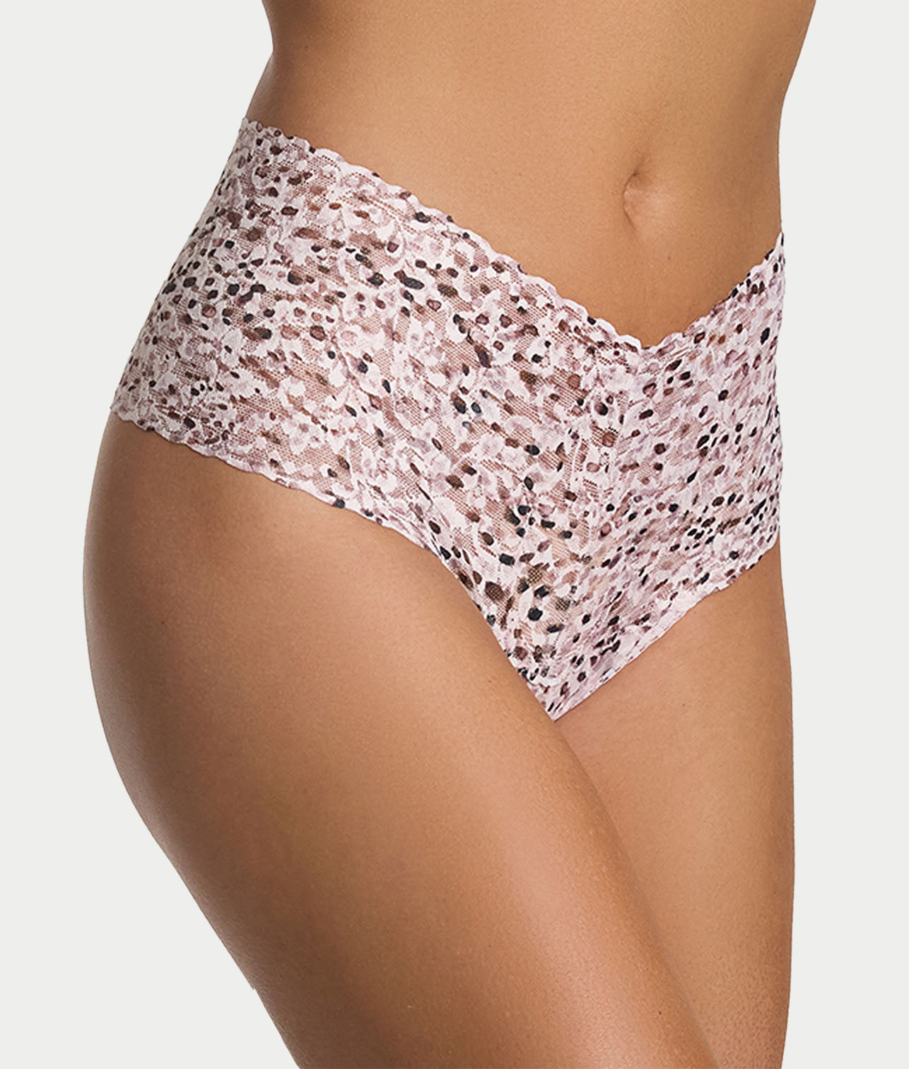 Signature Lace Printed Retro Thong thumbnail 3