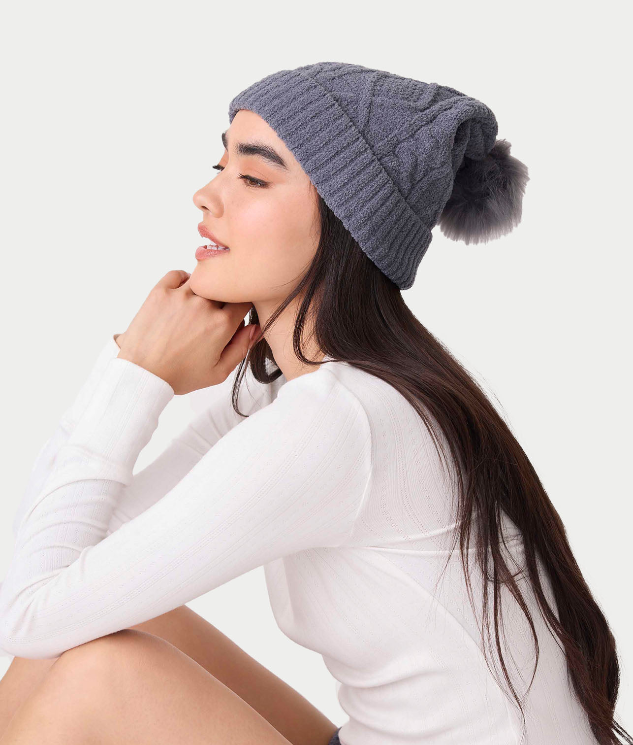 Chenille Cable Knit Crew Beanie thumbnail 2