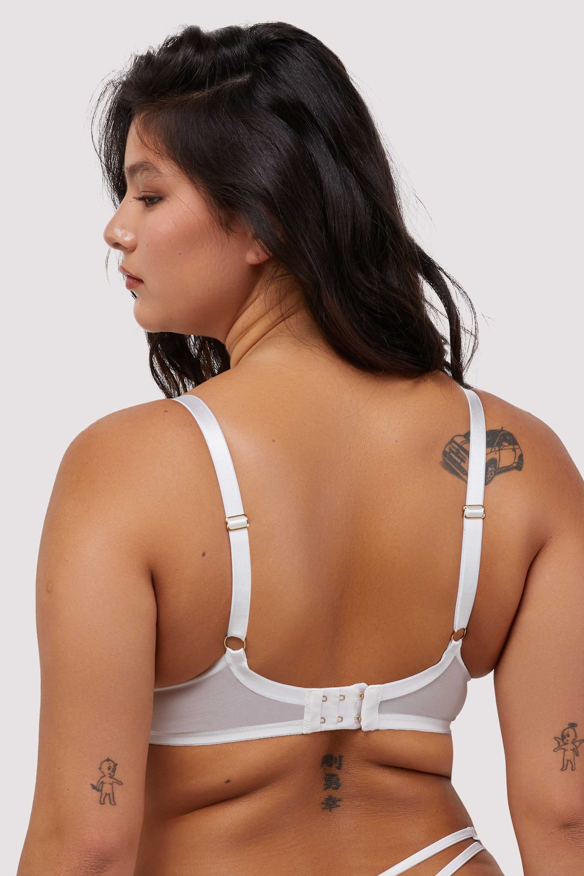Ramona Optic White Strap Detail Illusion Mesh Bra thumbnail 3