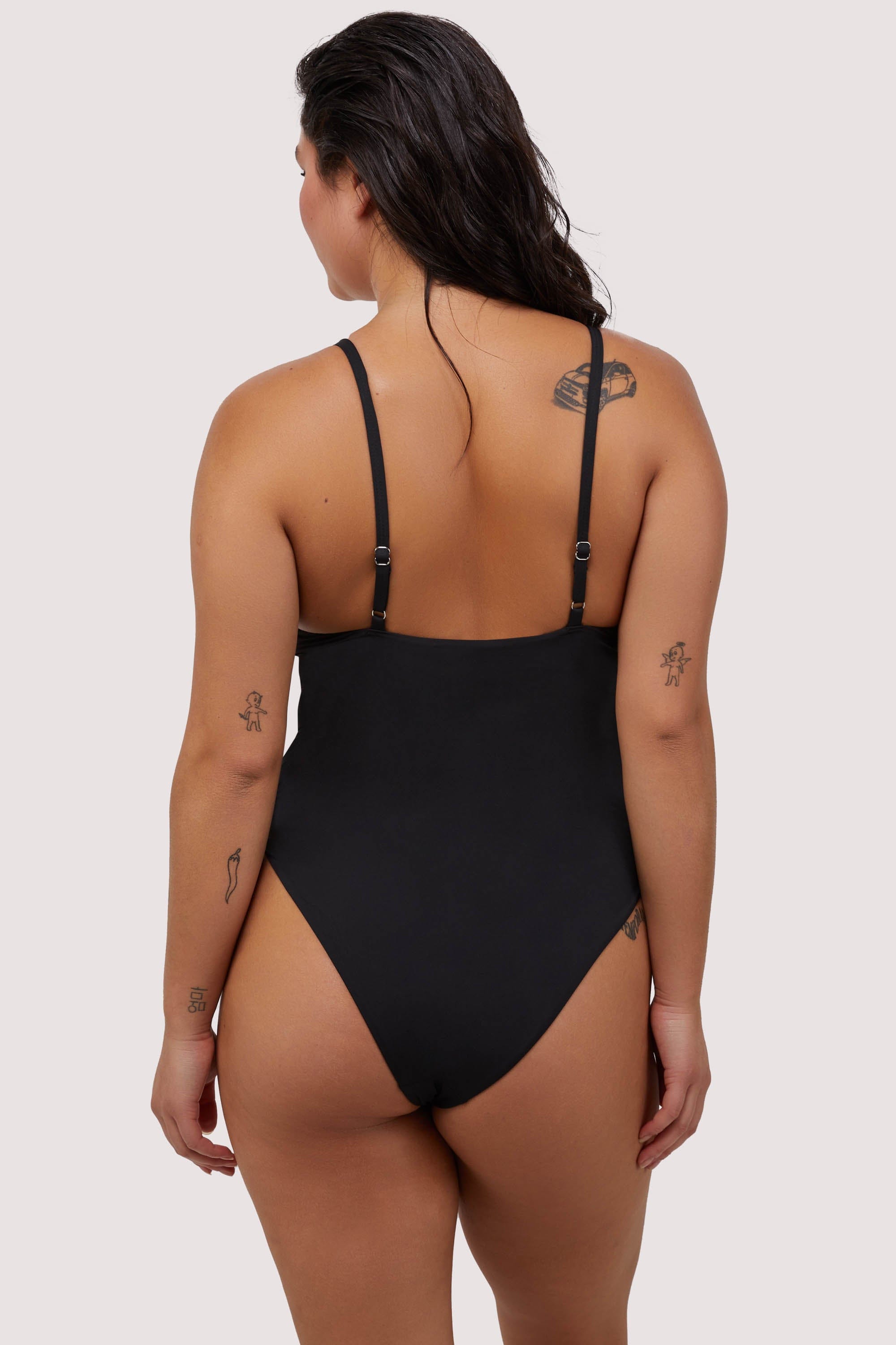 Gabrielle Fuller Bust Black Eco Studded Lace-Up Swimsuit thumbnail 2