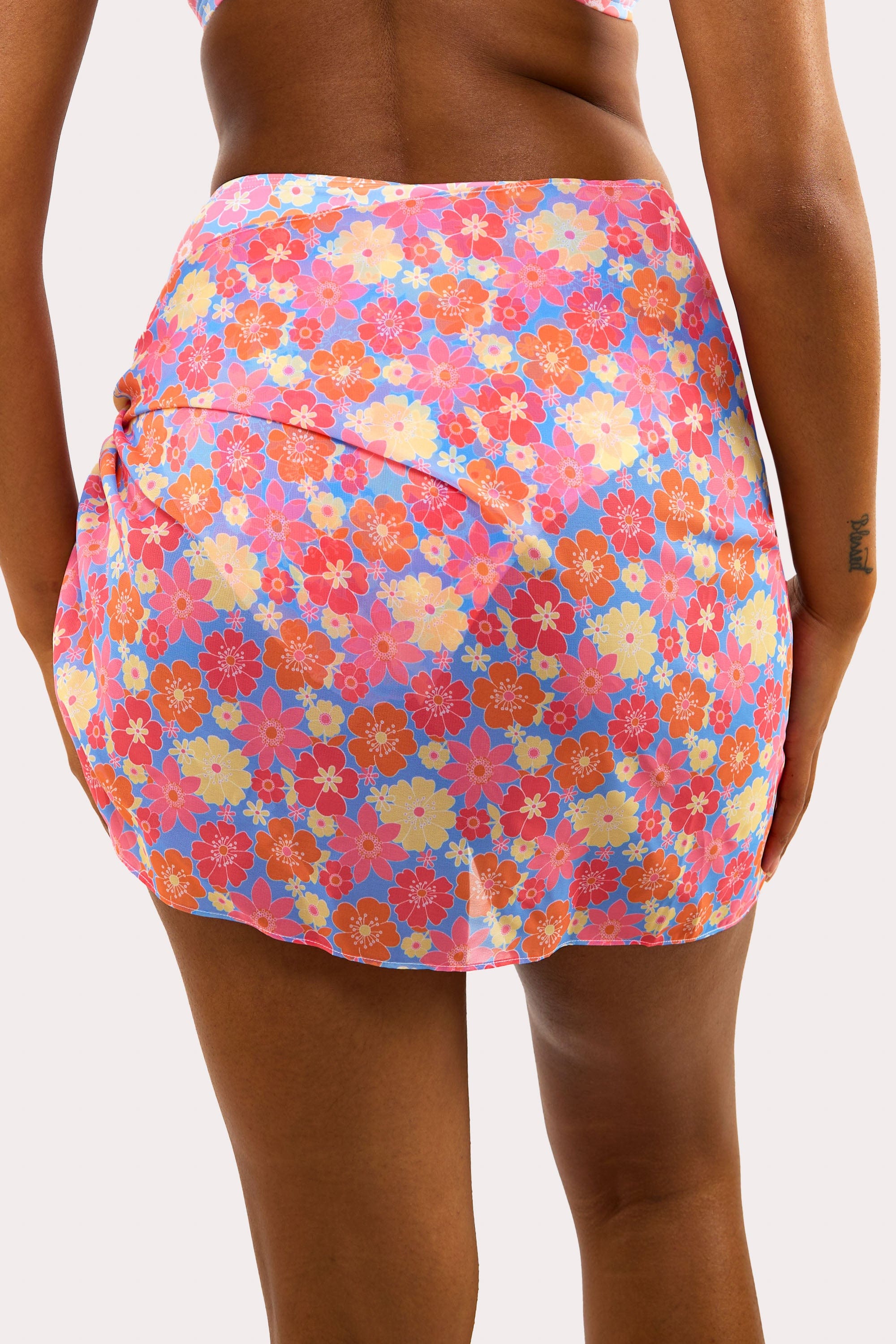 Floral Tie Side Sarong thumbnail 2