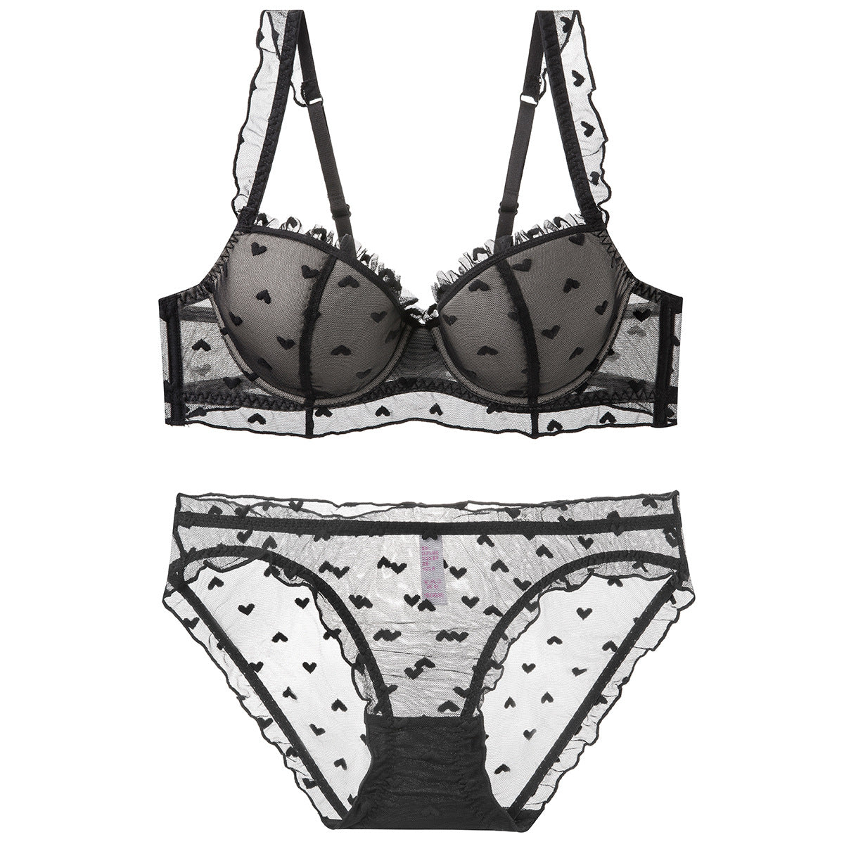 French Lace Underwire Bra Set Breathable Plus Size Lingerie thumbnail 2