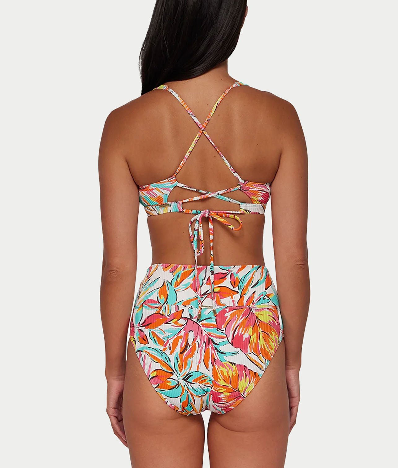 Printed Hannah Fold-Over High-Waist Bikini Bottom thumbnail 2