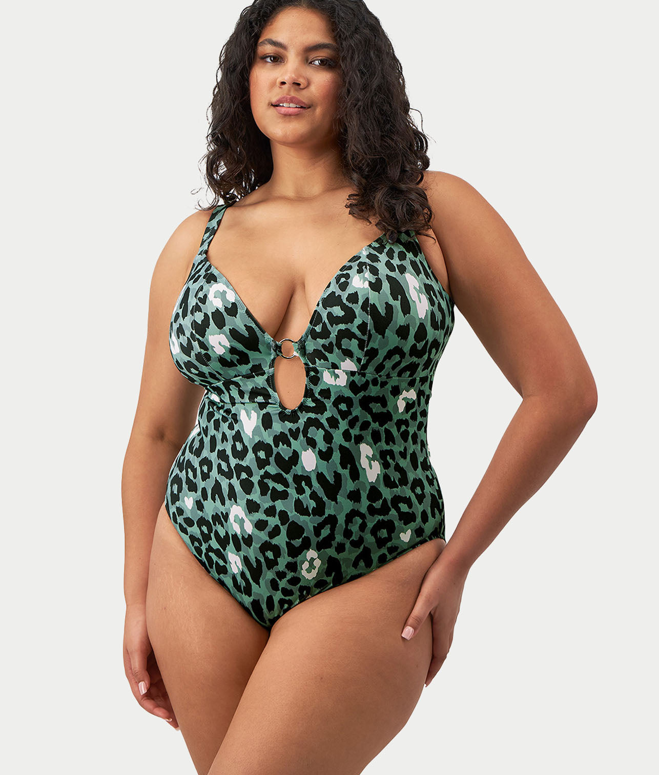 Plus Size Jungle Bay Plunge One-Piece