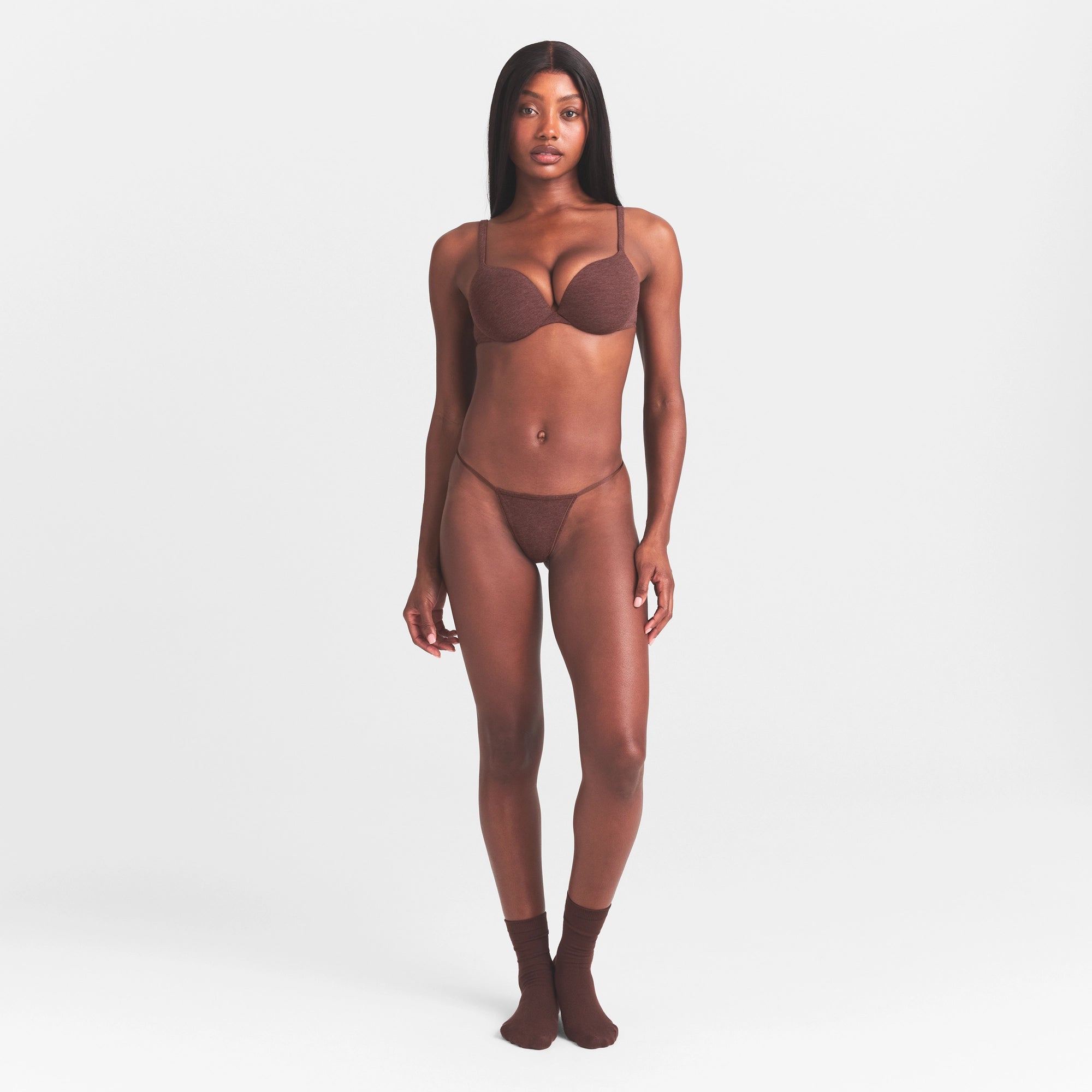 EVERYDAY COTTON STRING THONG | COCOA HEATHER thumbnail 2