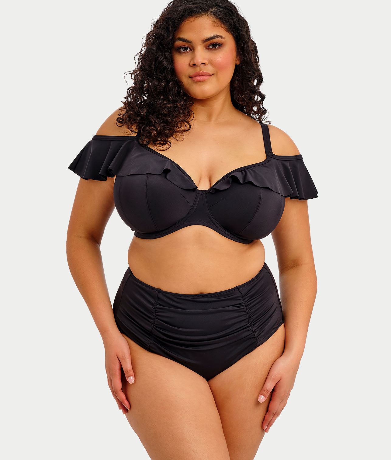 Plus Size Plain Sailing Bardot Bikini Top