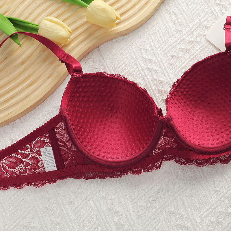 Elegant Lace Underwire Push Up Bra and Panty Set thumbnail 2
