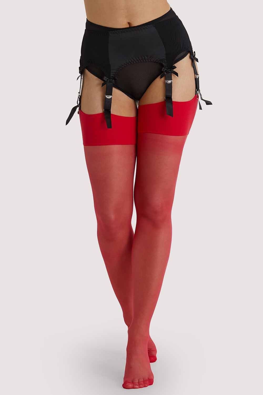 Lollipop Red Seamed Stockings thumbnail 2