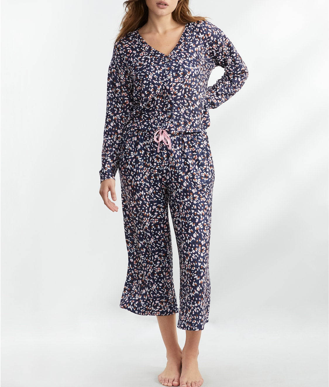 Cardigan Knit Cropped Pajama Set thumbnail 2