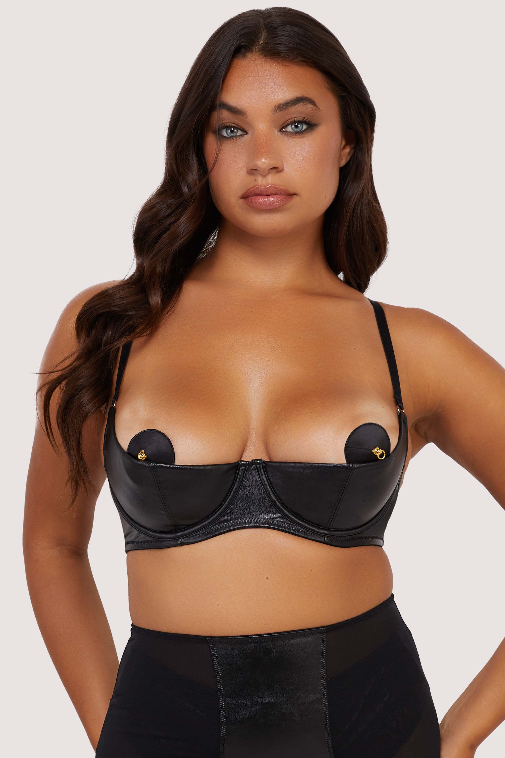Iris Black Leatherette Padded Plunge Set thumbnail 3