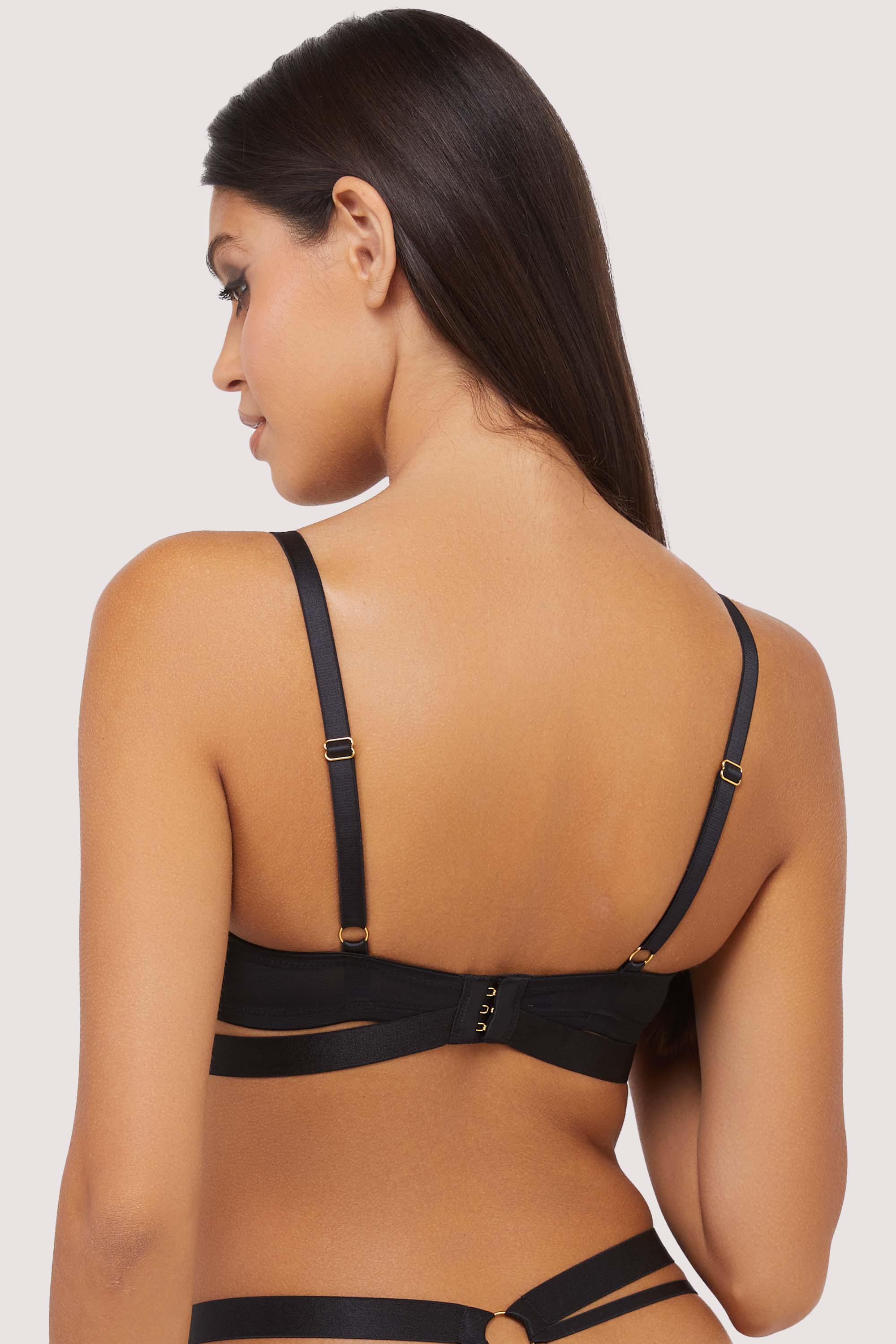 Alexa Black Mesh Overlay Thick Strap Bra thumbnail 3