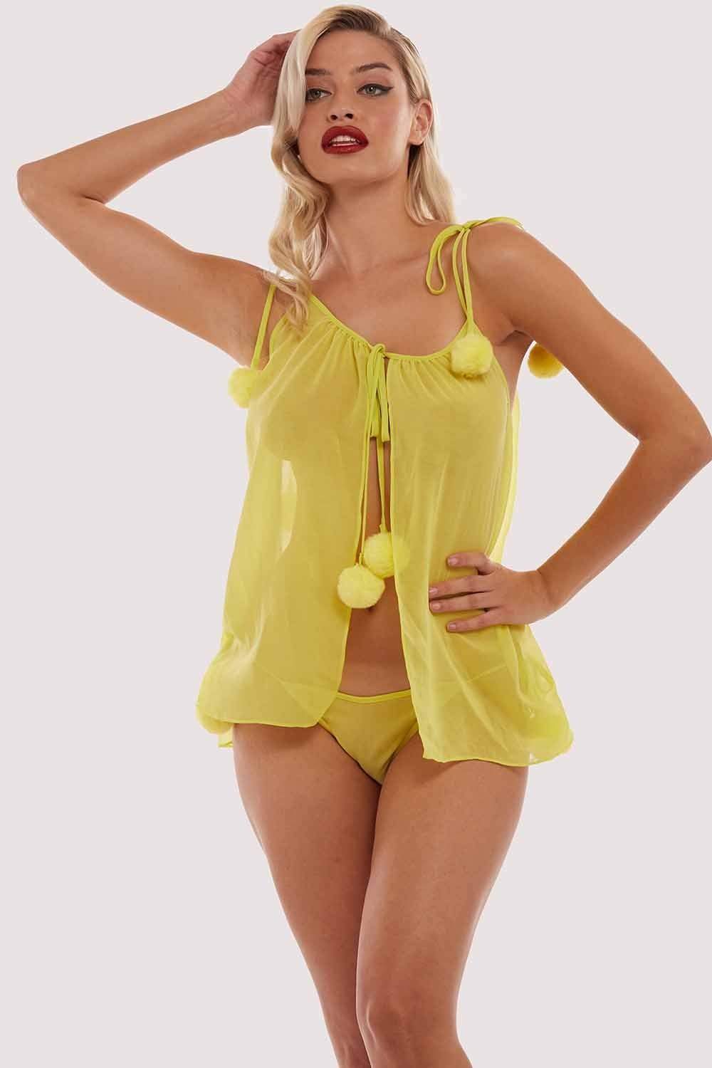 Chartreuse Dolores Pom Pom Brief thumbnail 3