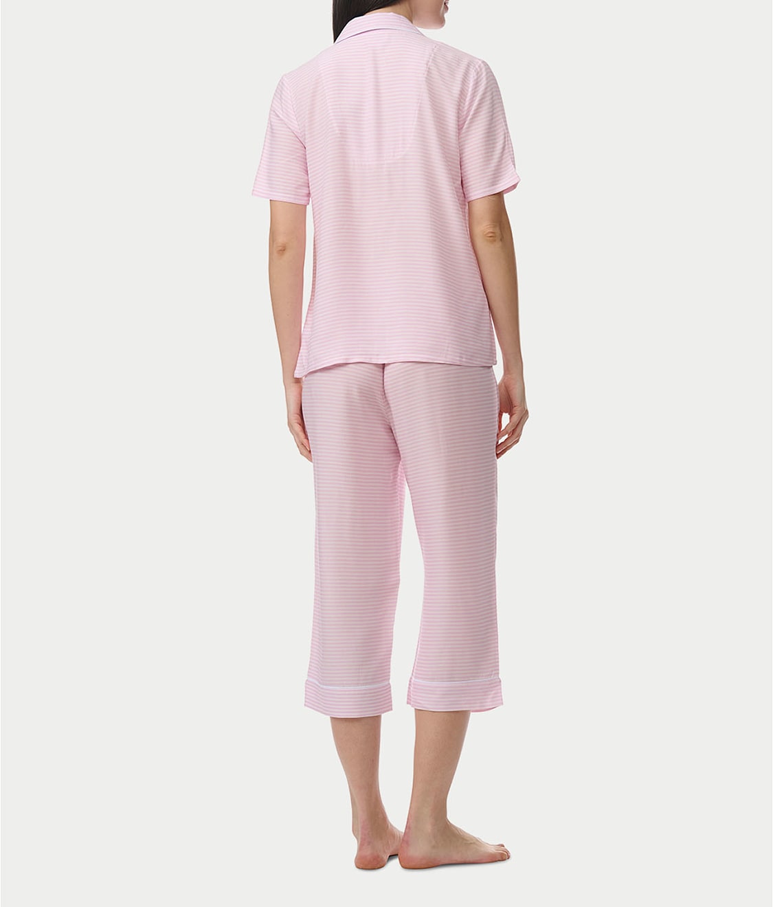 Notch Collar Woven Capri Pajama Set thumbnail 2