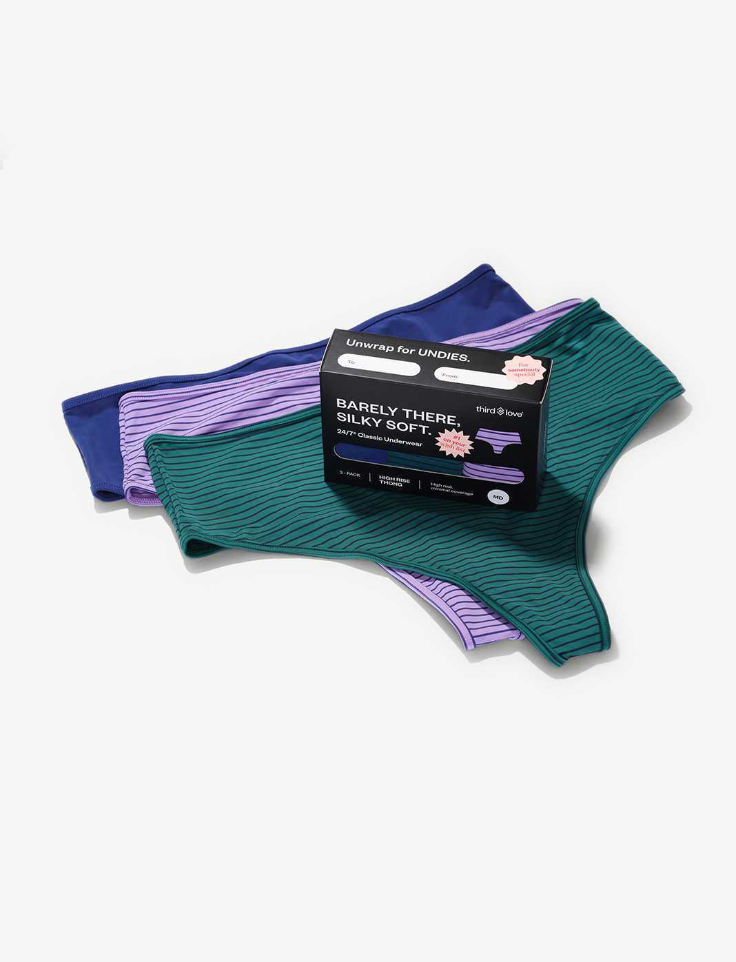 24/7®  Classic High Waist Thong 3 Pack Box thumbnail 3