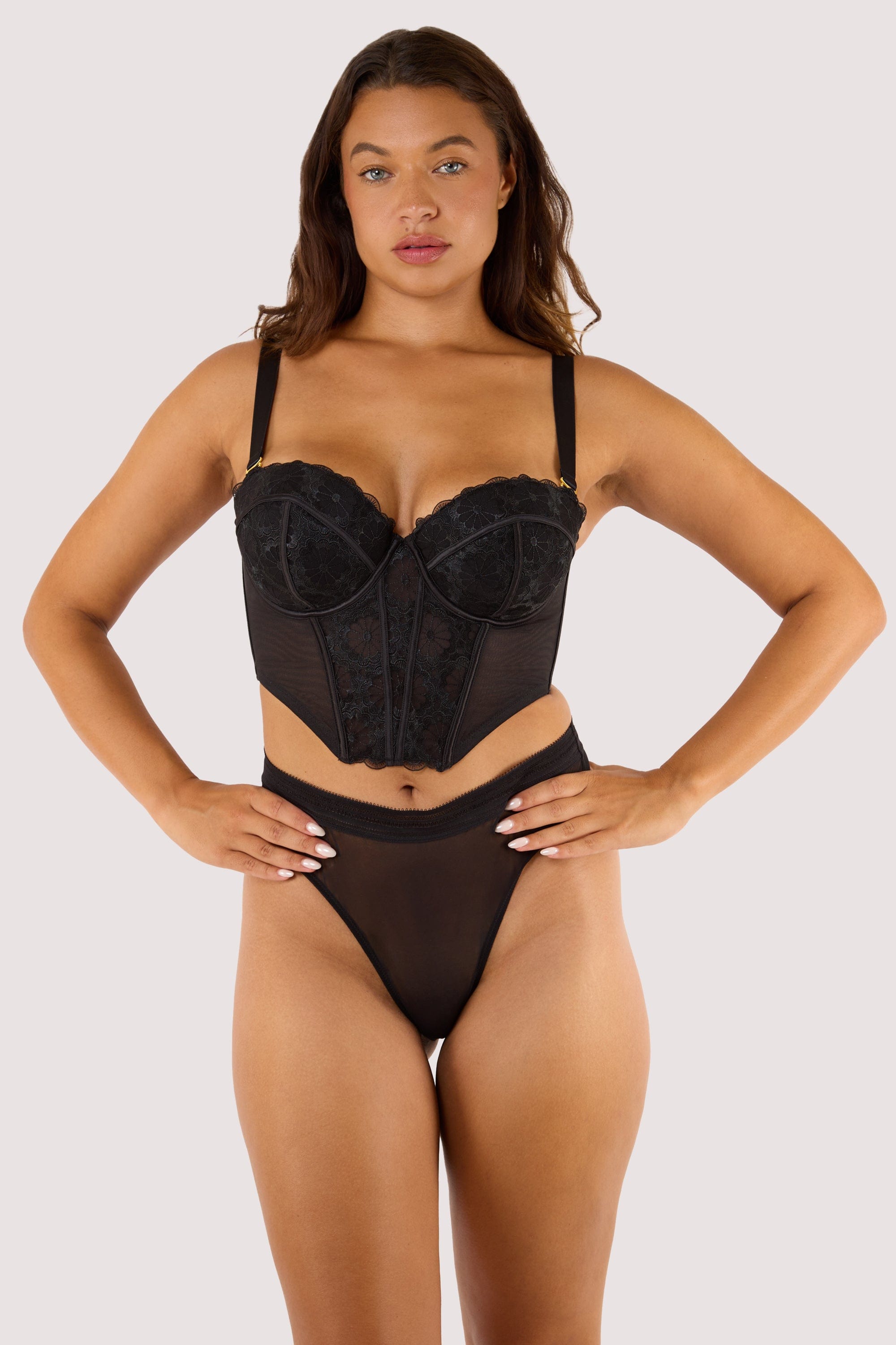 Daisy Embroidery Strapless Bustier thumbnail 3