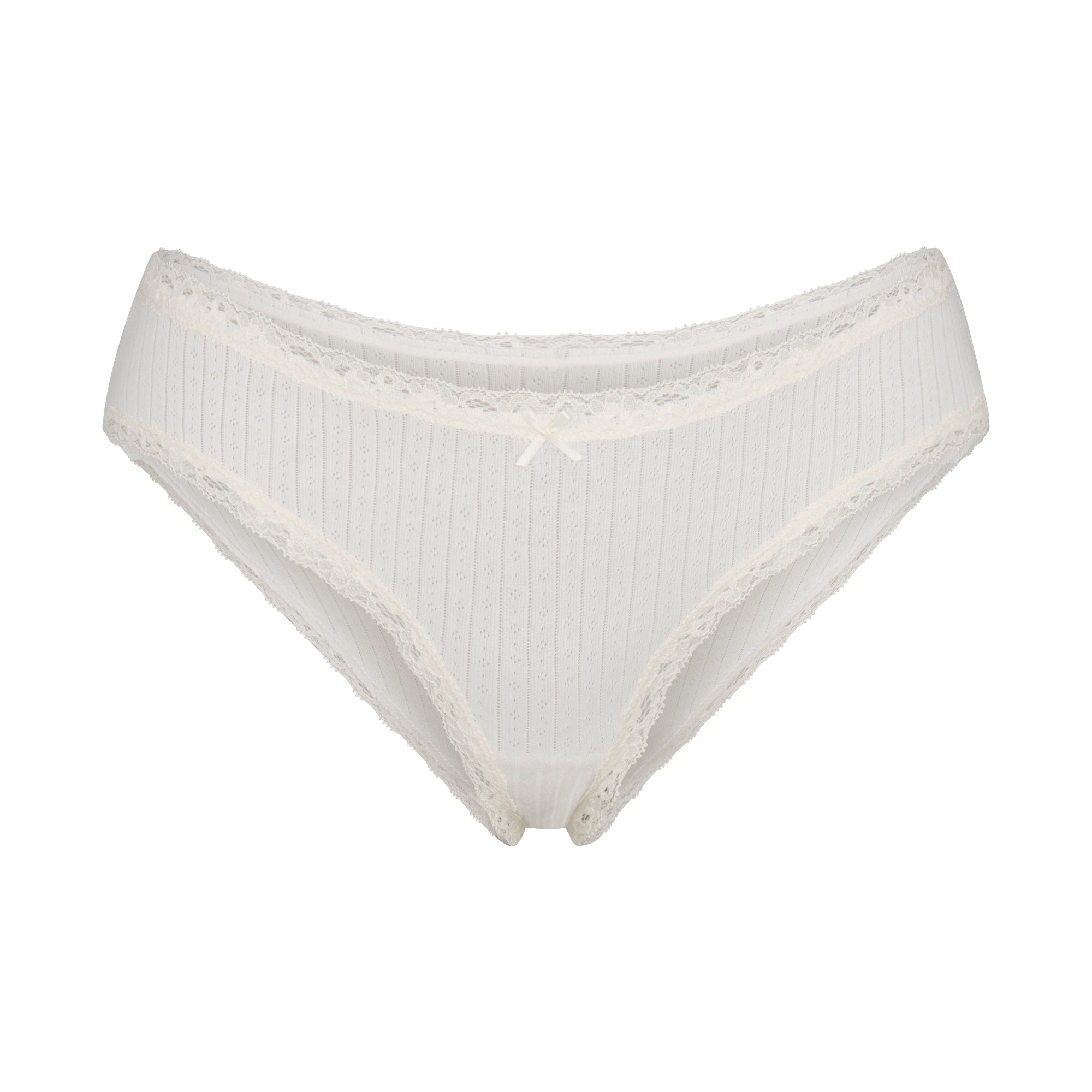 LIGHTWEIGHT COTTON POINTELLE LACE BRIEF | MARBLE TONAL