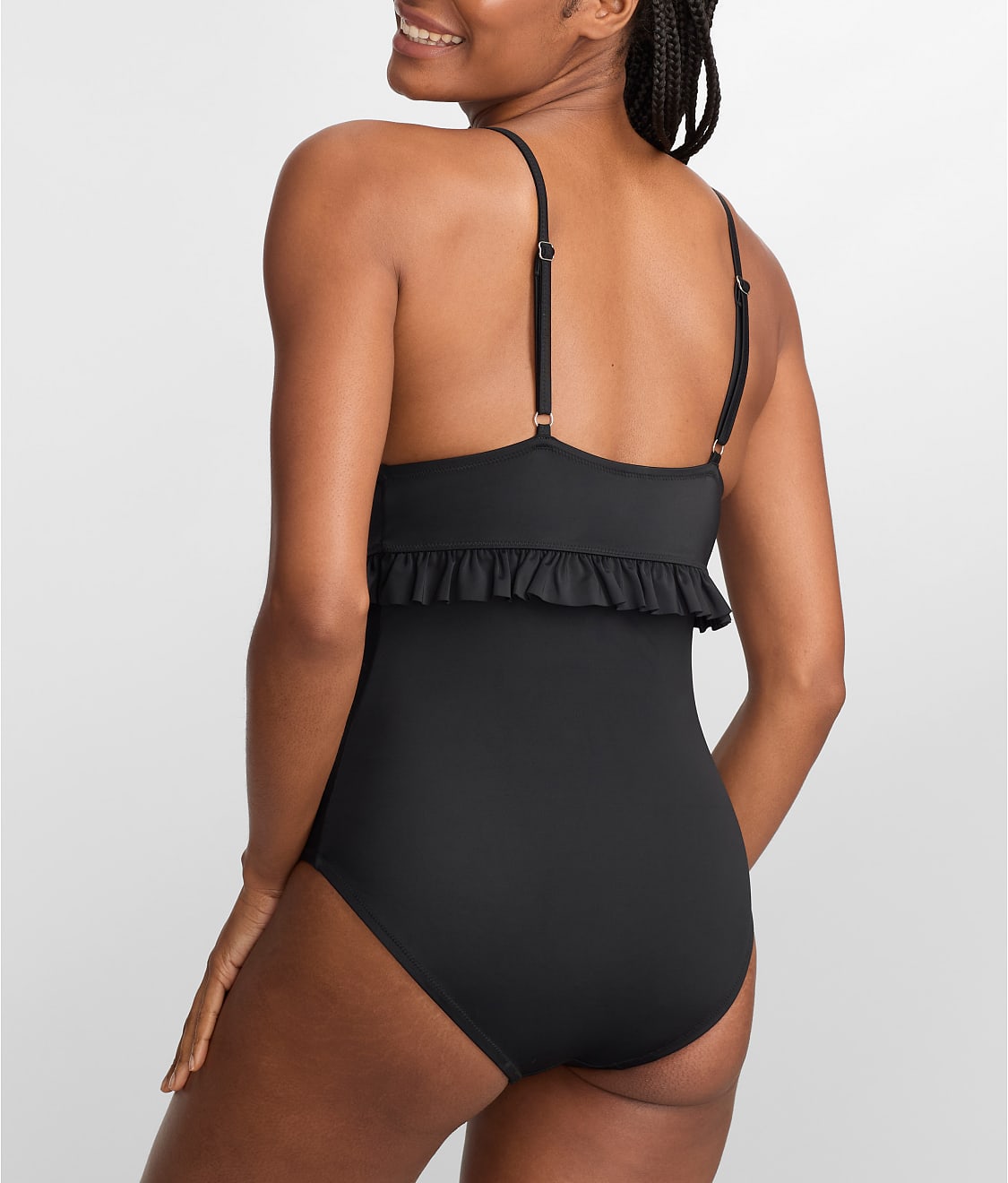 The Slimming Ruffle Plunge One-Piece thumbnail 2