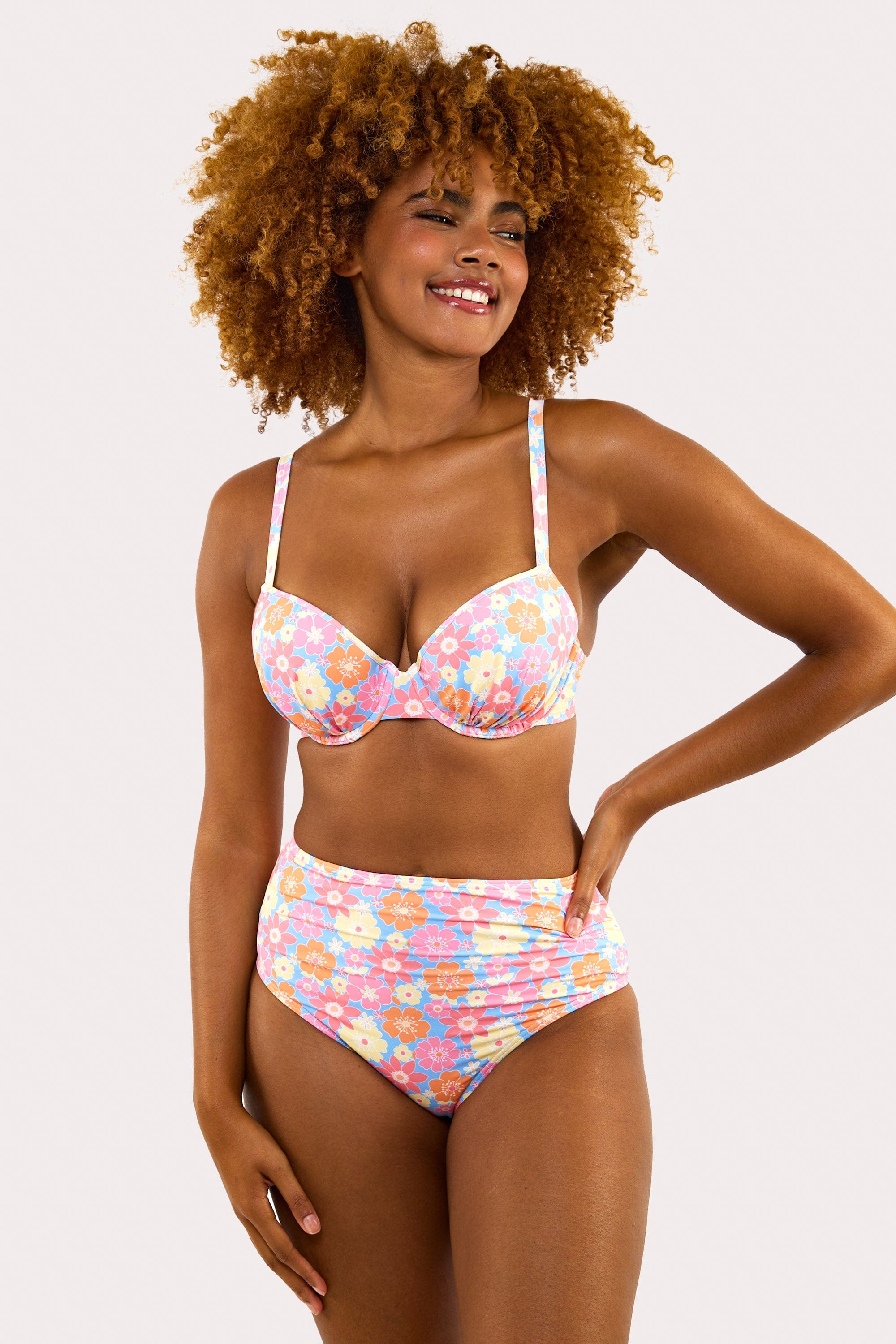 Floral High Waisted Bikini Bottom thumbnail 3
