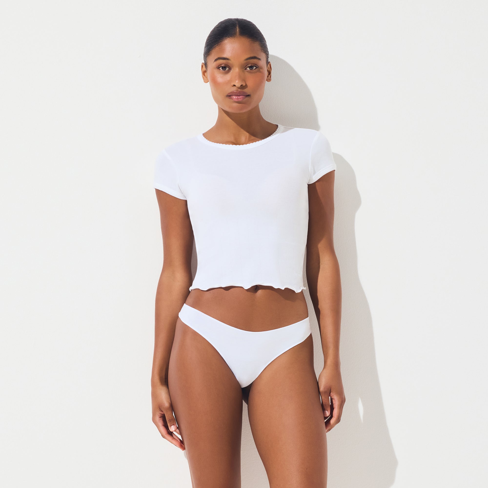 LIGHTWEIGHT COTTON THONG | SNOW thumbnail 2