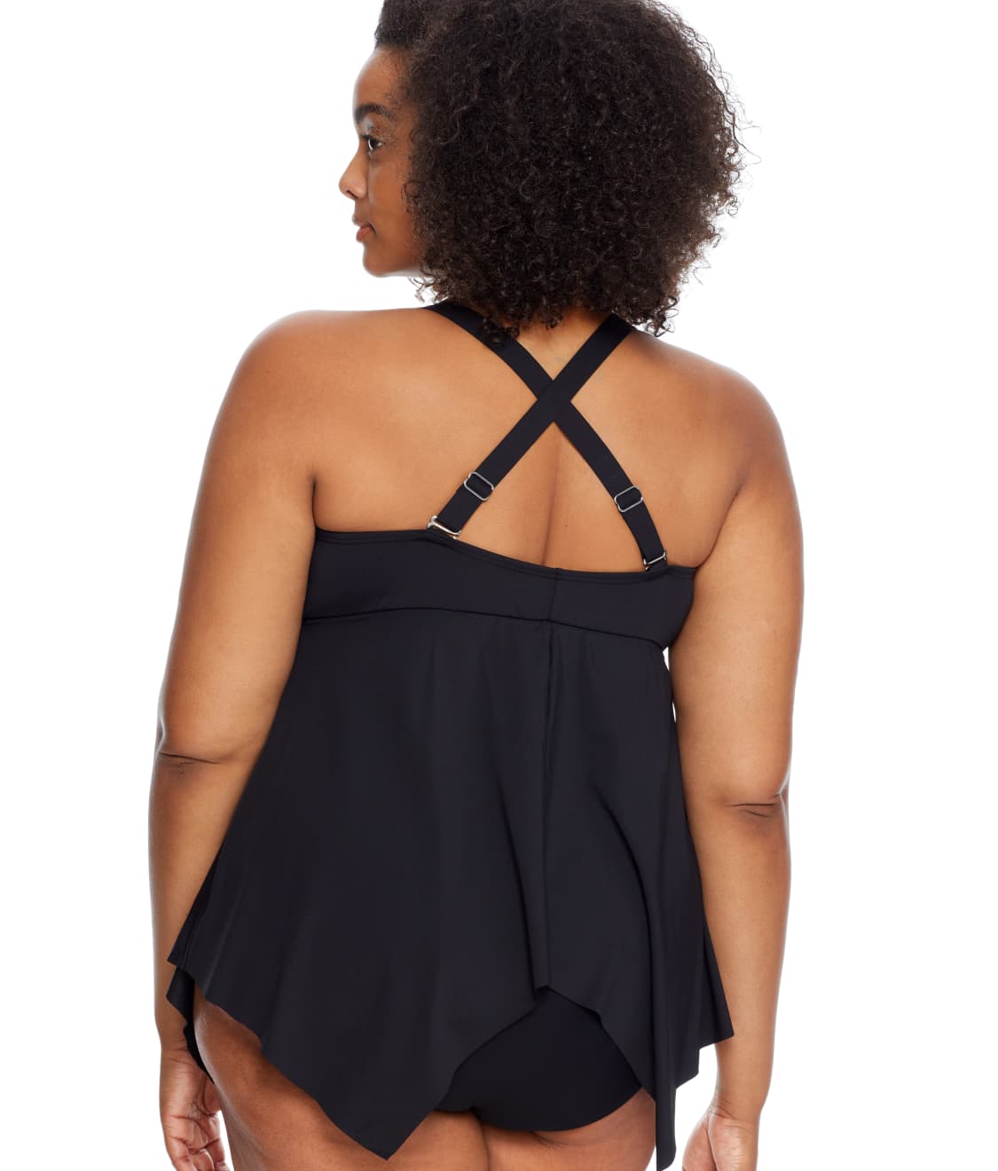 Plus Size Eco Onyx Sharkbite Underwire Tankini Top thumbnail 2