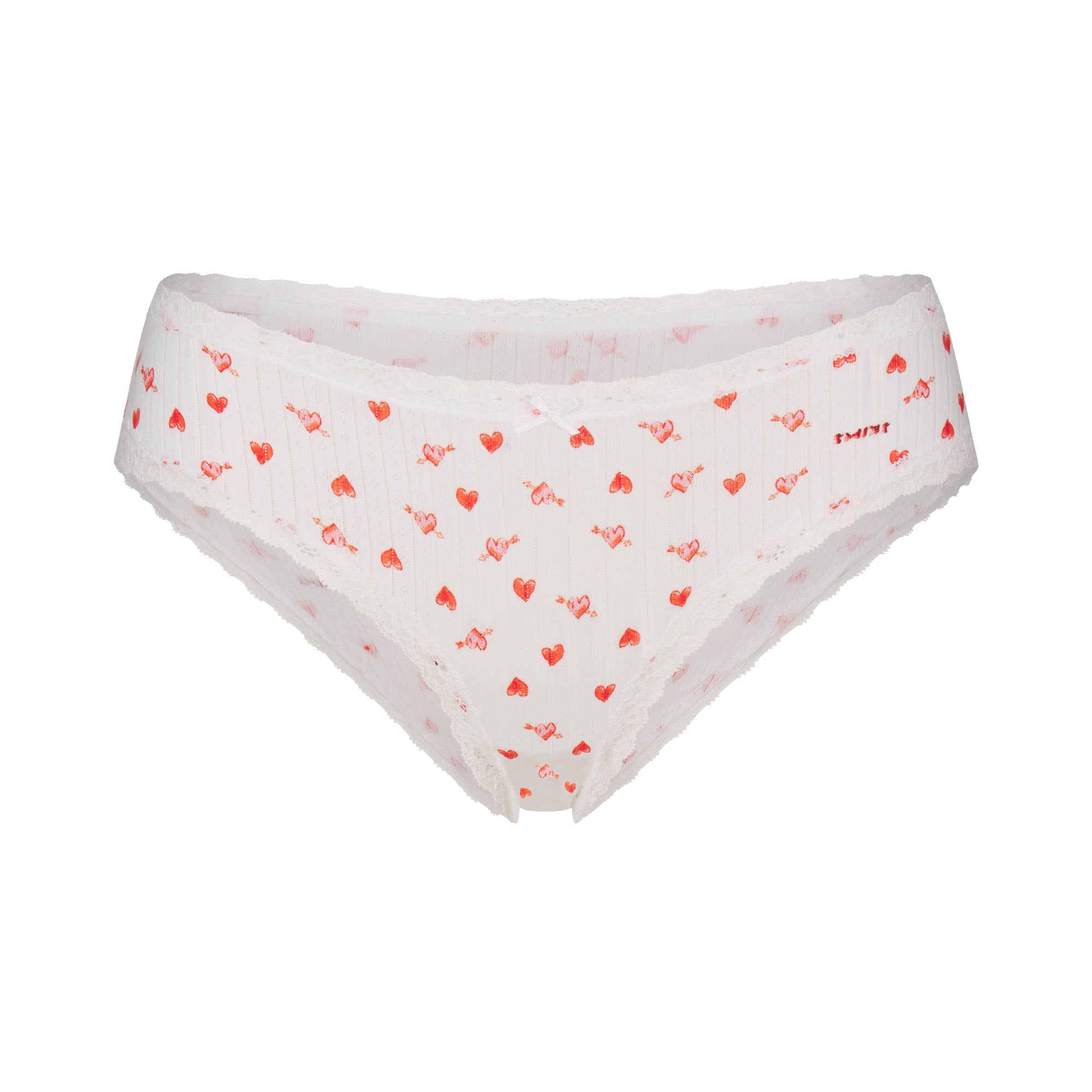 LIGHTWEIGHT COTTON POINTELLE LACE BRIEF | SNOW ARROWED HEARTS