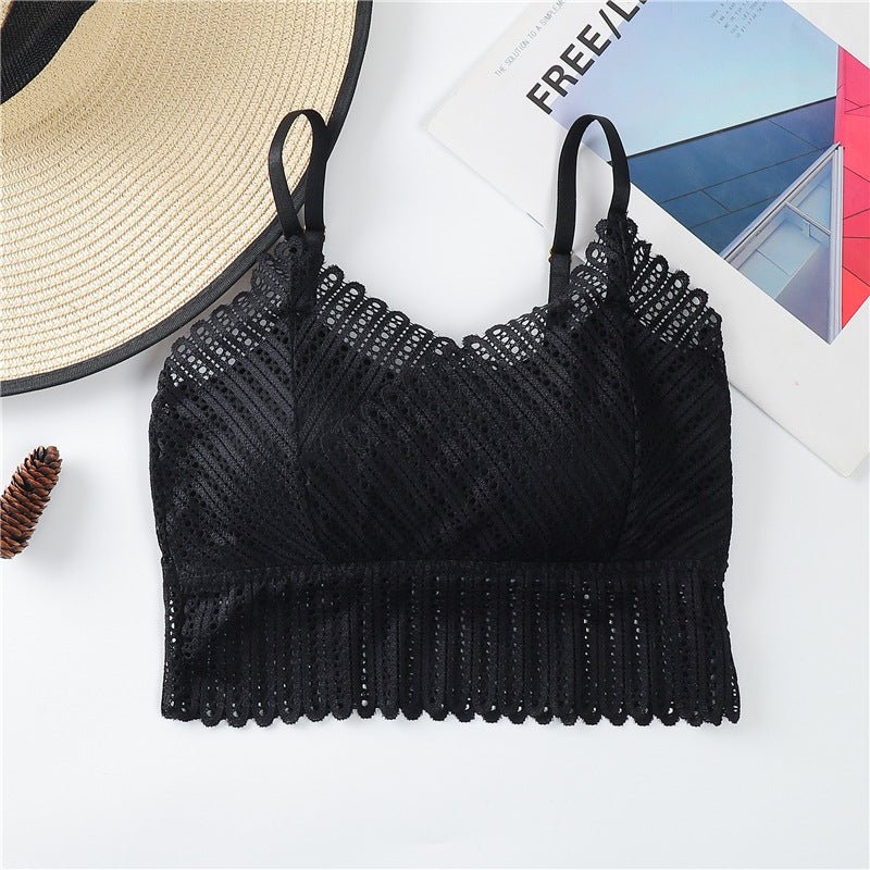 Summer New Deep V-Lace Beauty Back Cross Strap Ladies Underwear Wrap Chest Bra thumbnail 2