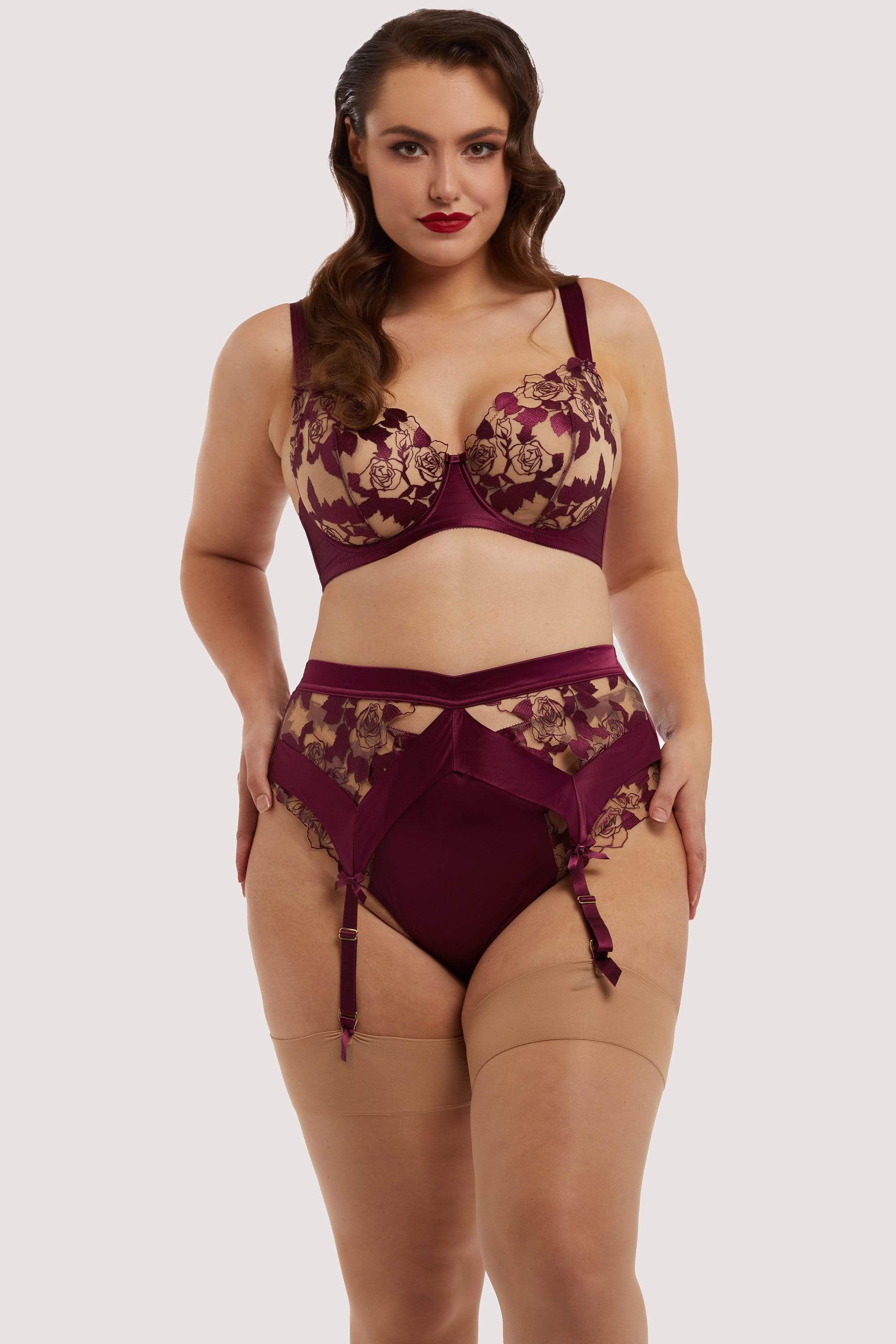 Rosabelle Dark Cherry Curve Suspender thumbnail 3