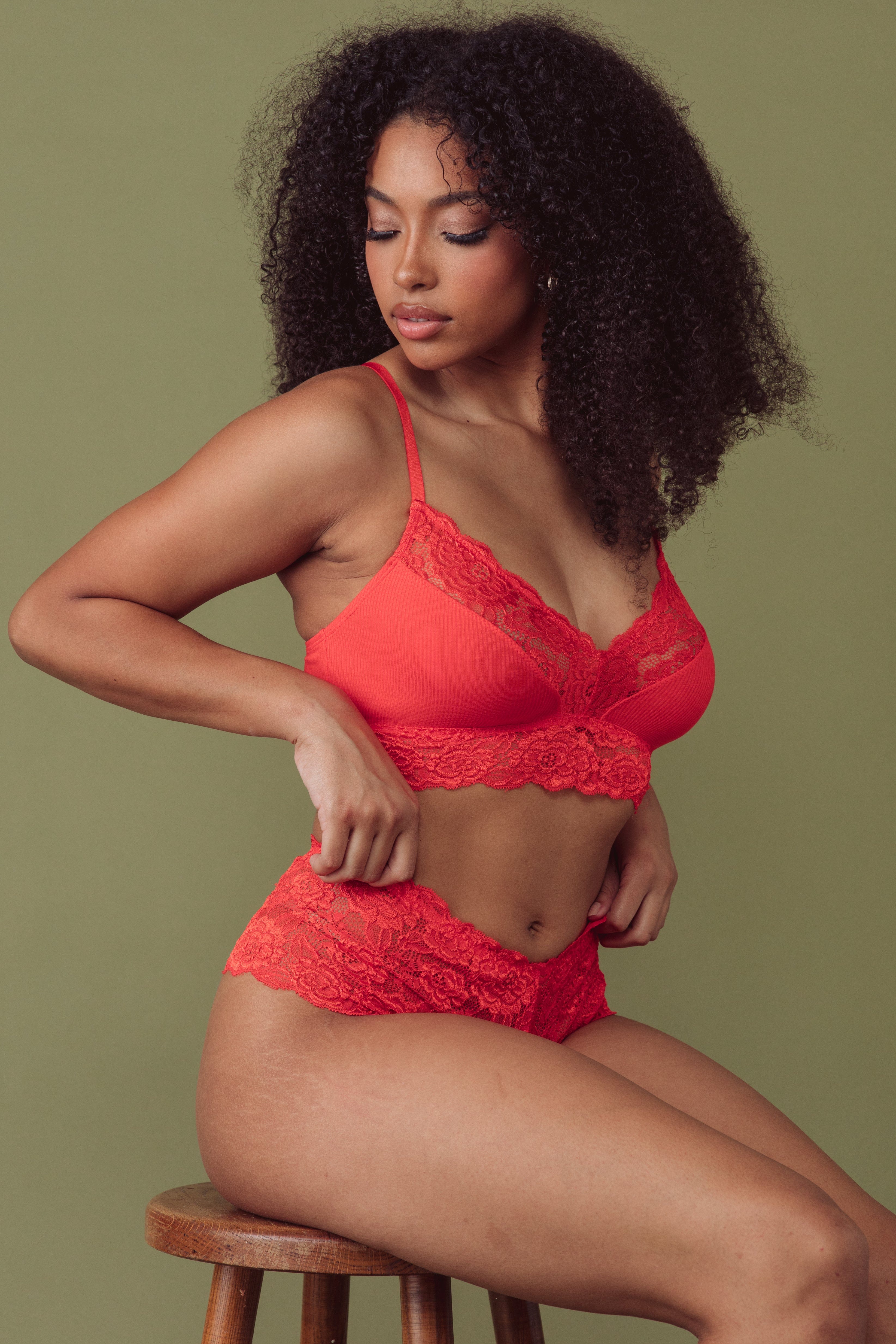 Tigerlilly Orange V-Neck Bralette thumbnail 2