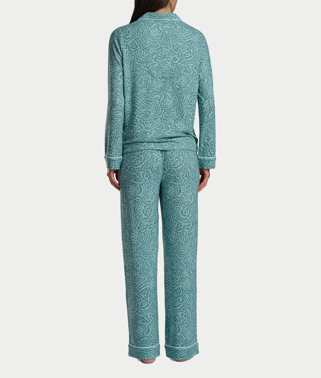 Notch Collar Woven Pajama Set thumbnail 2