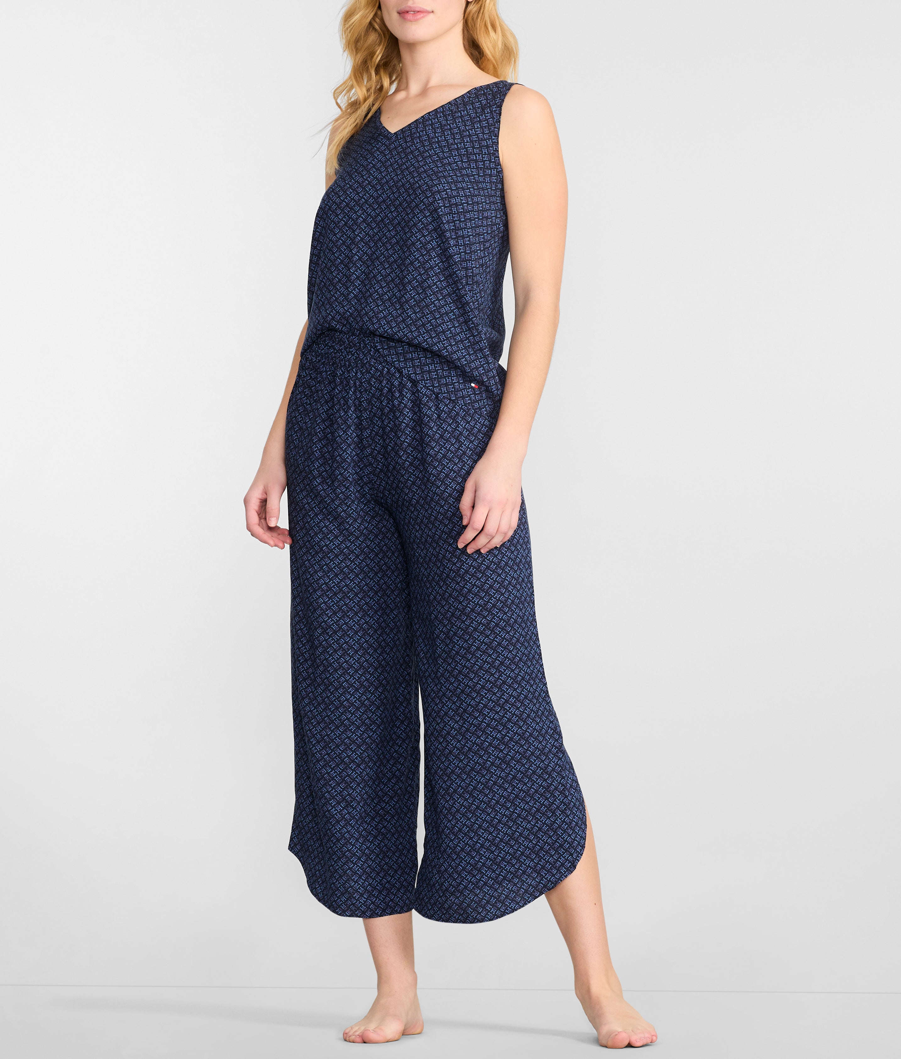 Tank & Cropped Woven Pajama Set thumbnail 3