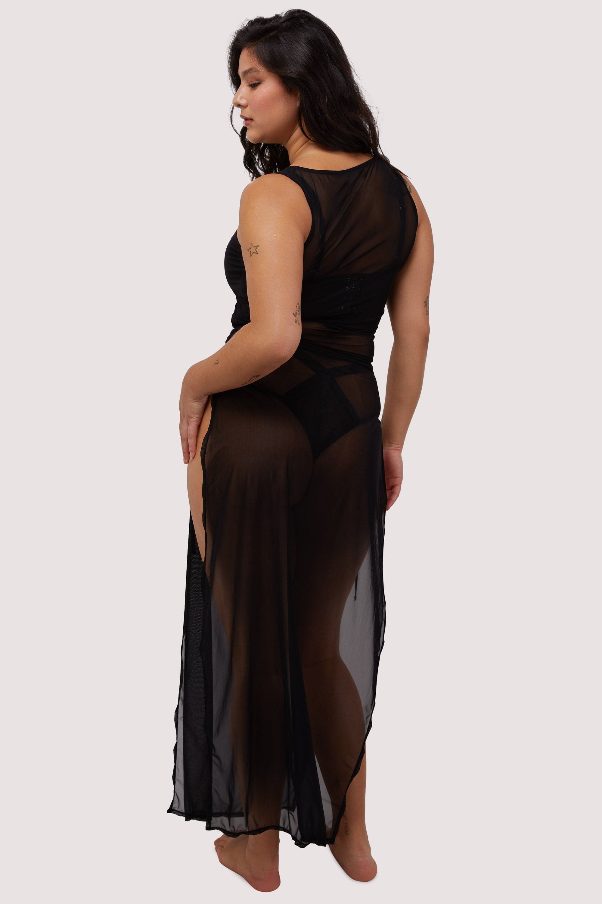 Saffi Ruched Mesh Bodycon Dress thumbnail 2