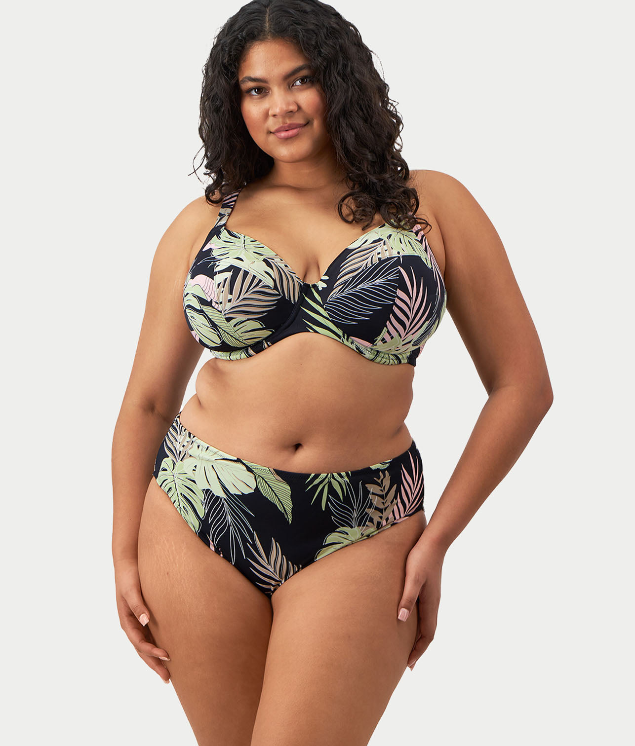 Plus Size Tropical Retreat Plunge Bikini Top
