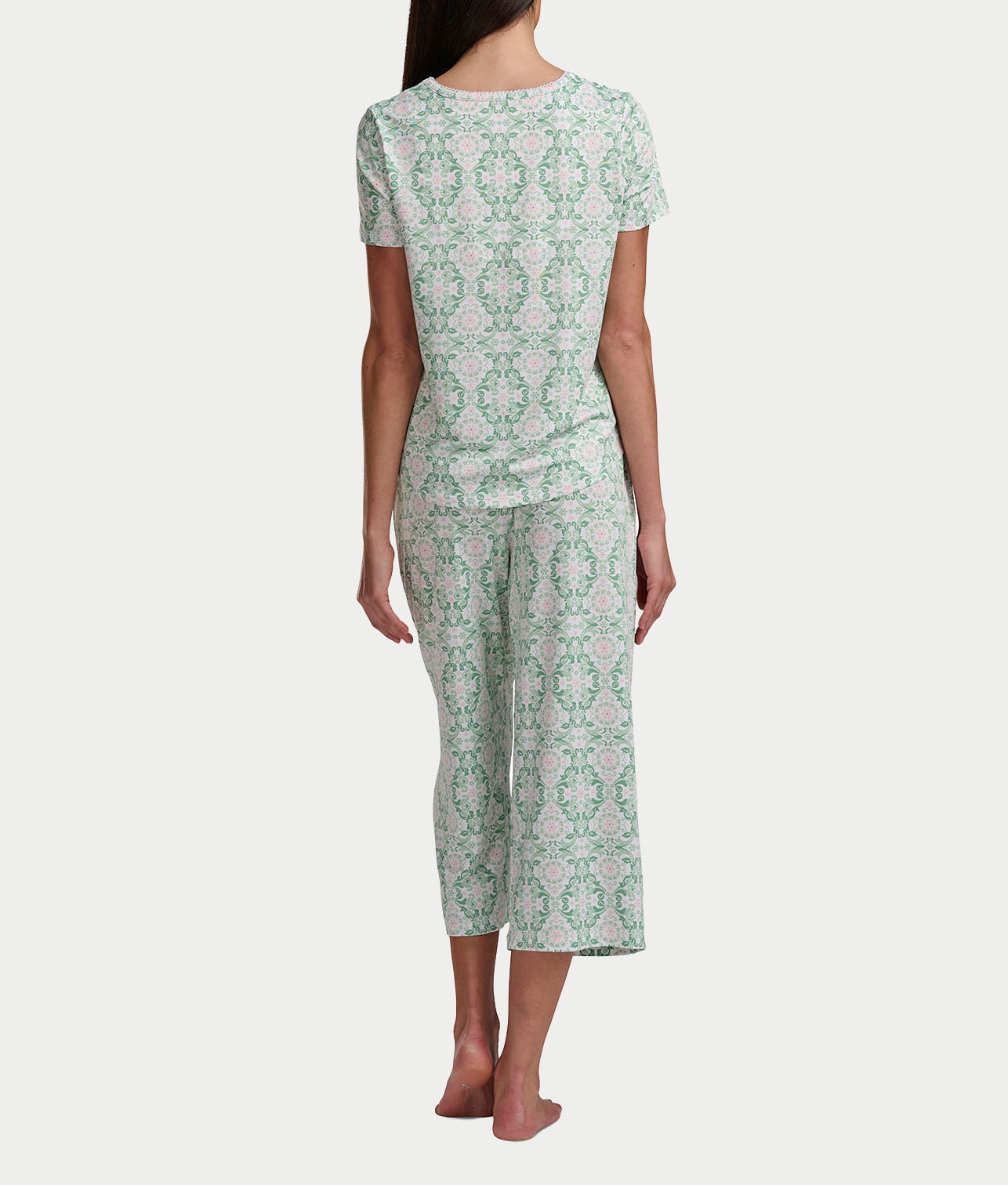 KN Cool Scoop Neck Tee Knit Capri Pajama Set thumbnail 2