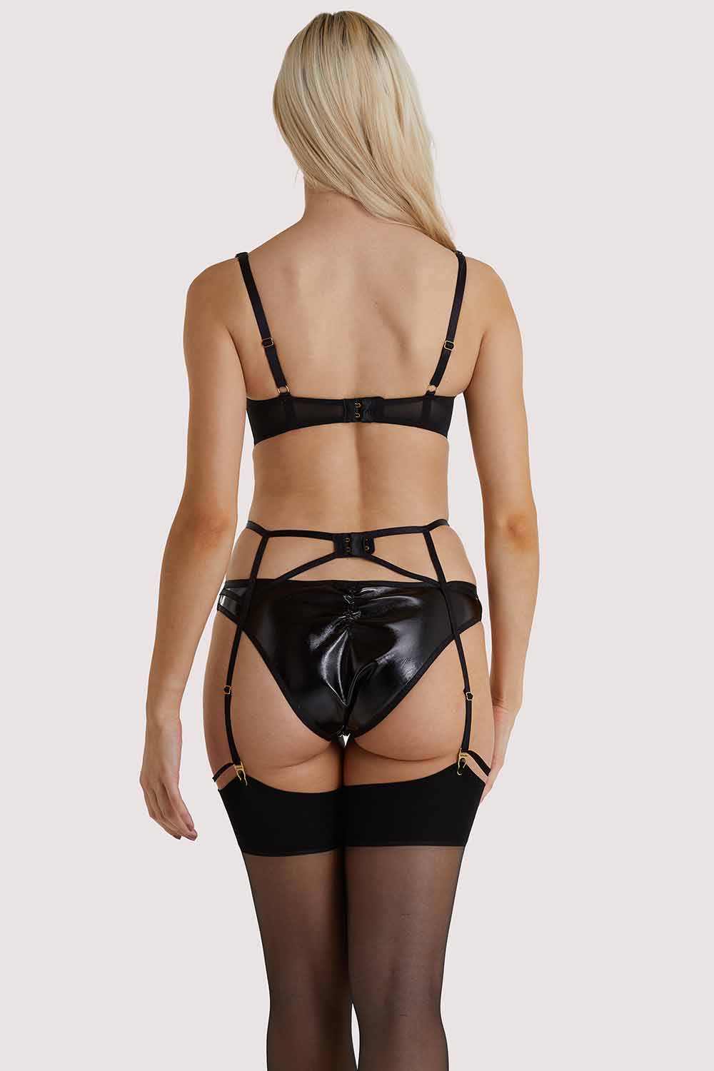 Maxine Black PVC Strap and Ring Detail Suspender thumbnail 3