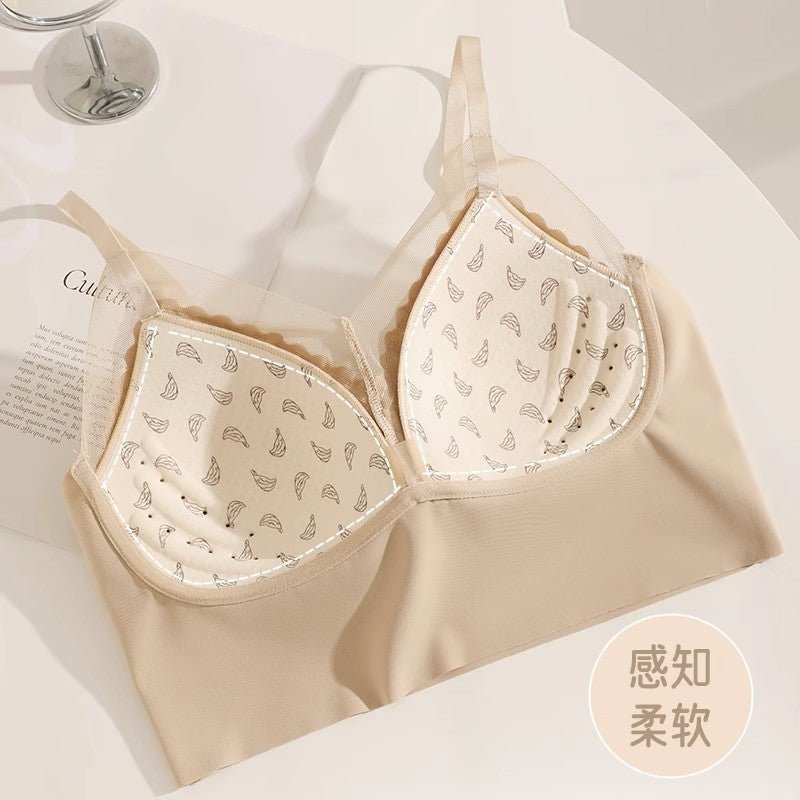 French Style Lace Integrated Suspender Padding Bra thumbnail 3
