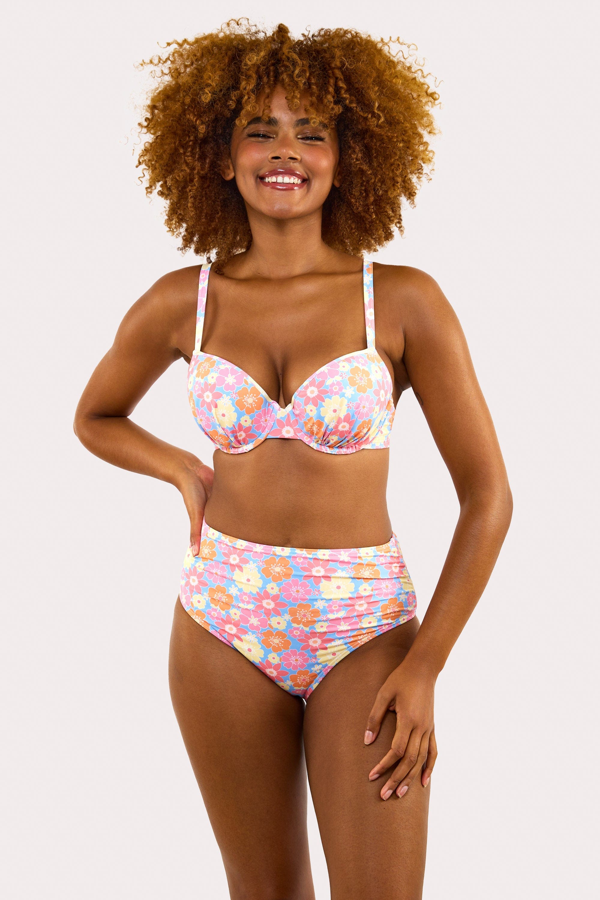Floral Plunge Bikini Top Fuller Bust Exclusive thumbnail 3