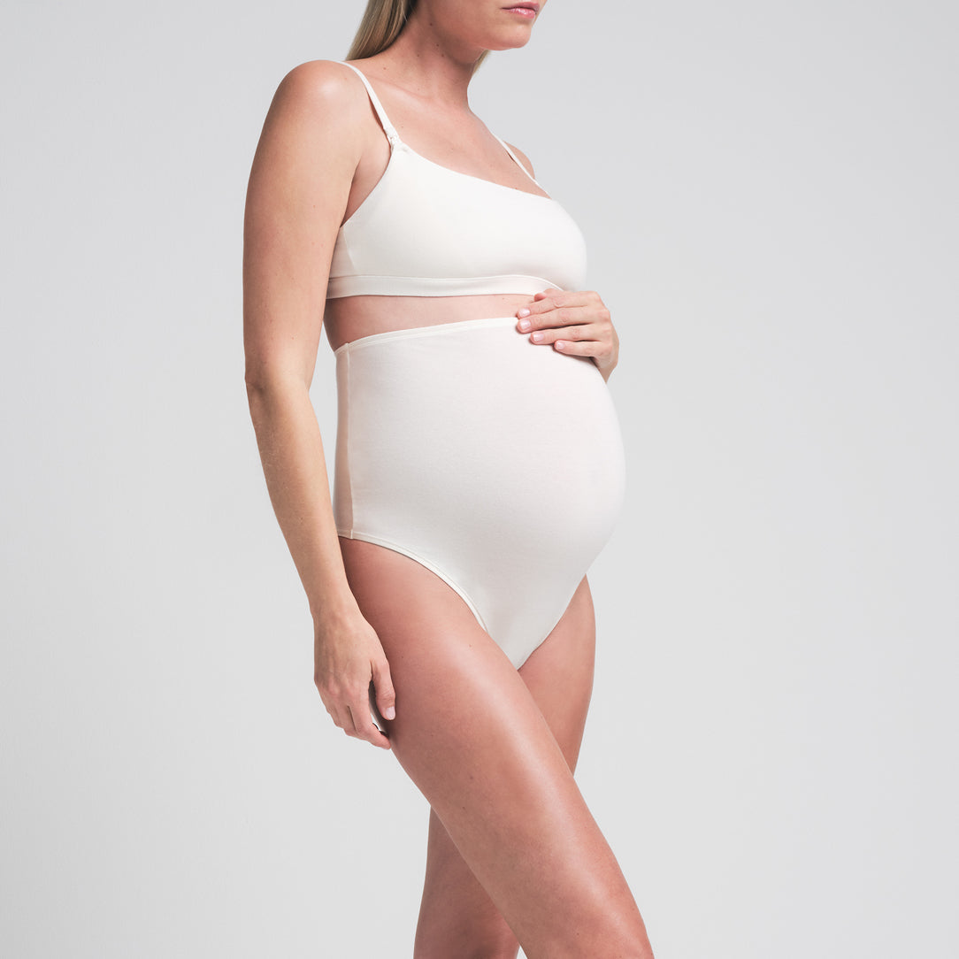 COTTON JERSEY MATERNITY HIGH-WAISTED THONG | MARBLE thumbnail 2