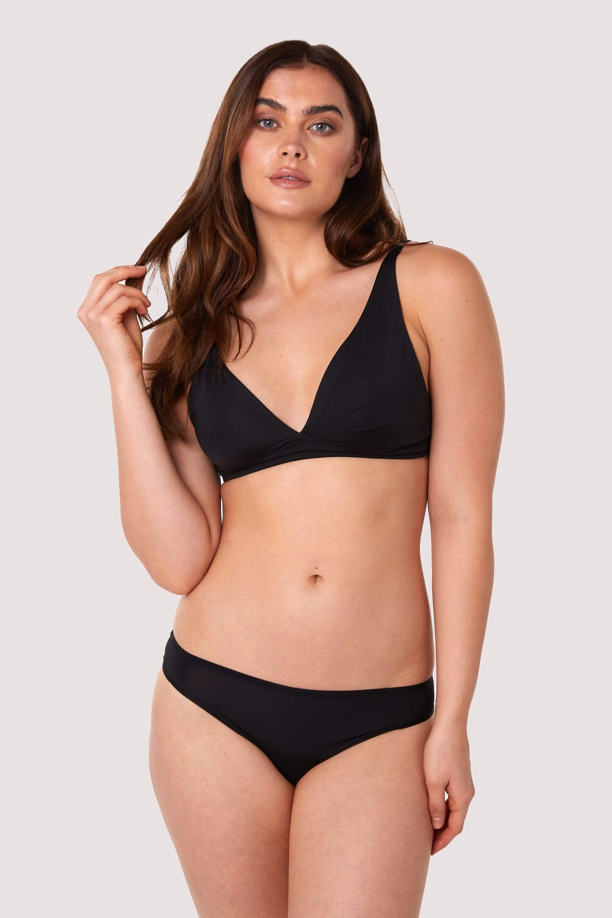 Second Skin Black Recycled Triangle Bra thumbnail 3