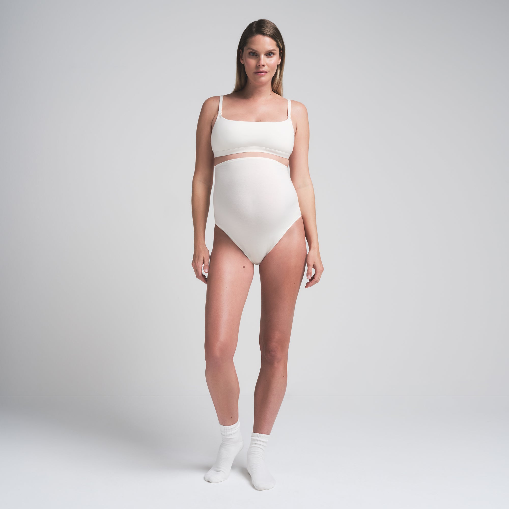 COTTON JERSEY MATERNITY HIGH-WAISTED THONG | MARBLE thumbnail 3