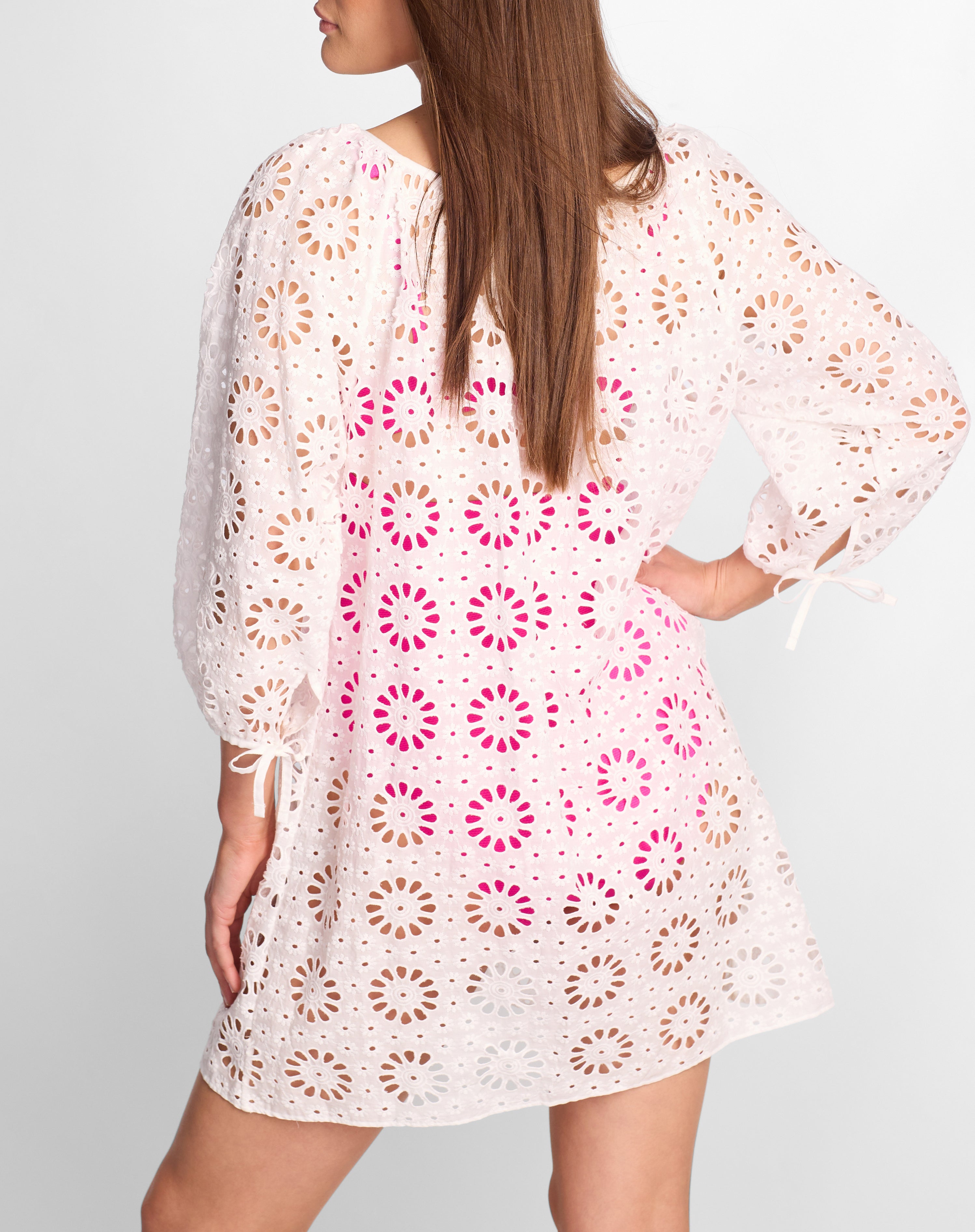 Daisy Eyelet Caftan Cover Up thumbnail 2