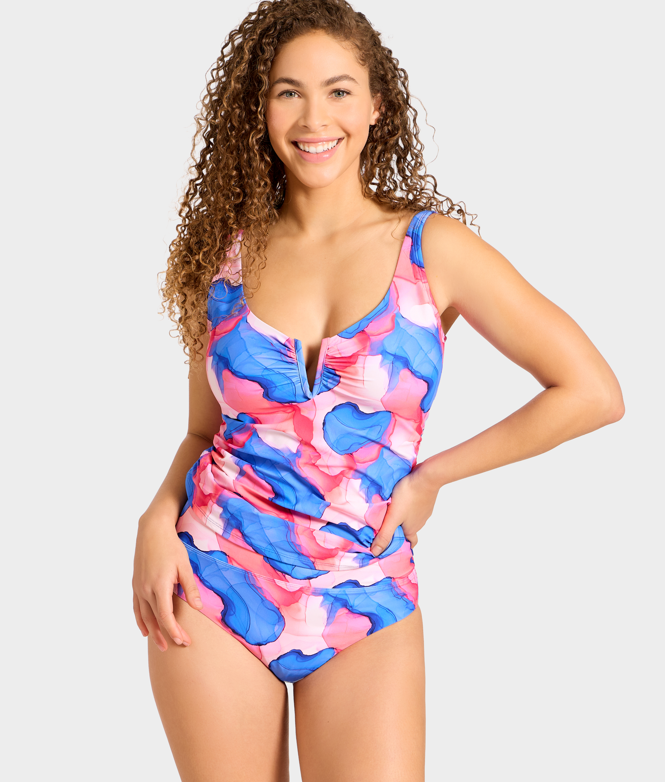 V Front Underwire Tankini Top